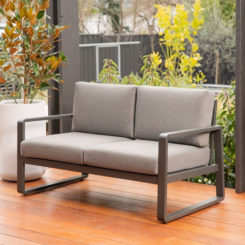 Cordoba 2 Seater Lounge Aluminium Charcoal