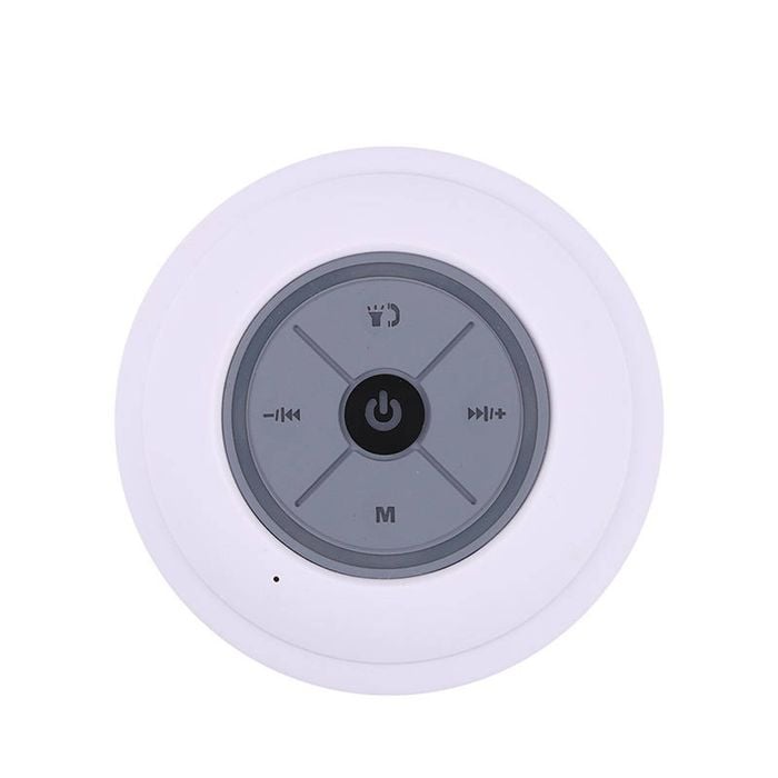 Catzon Mini Bluetooth Shower Speaker with LED Light and Suction Cup-White