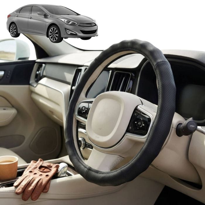 Australian Goose Steering Wheel Cover for Hyundai i40 2012 - Current (VF) Circle Black