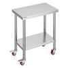 VEVOR 762x450x860mm Work Table Silver Stainless Steel with 3-Stage Adjustable Shelf