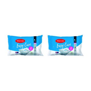 4pc Tontine Easy Care Firm Sleeping Comfort Support Bed Soft Pillow White