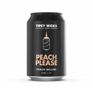 Tipsy Wicks Alcohol Scented Soy Wax Candles 300g/330ml Can Peach Please