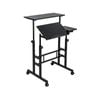 Costway Mobile Stand Up Computer Desk Laptop Cart W/2 Tilting Desktops Adjustable Office Workstation Black
