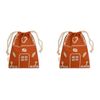 2PK Fabelab Christmas Gift Bag String Pouch Xmas Decor 23x30cm Gingerbread House