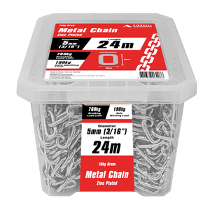 Pinnacle 5mm 3/16" x 24m Zinc Plated Chain