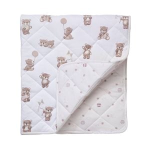 Living Textiles Reversible Quilted Cot Comforter - Cuddly Bear
