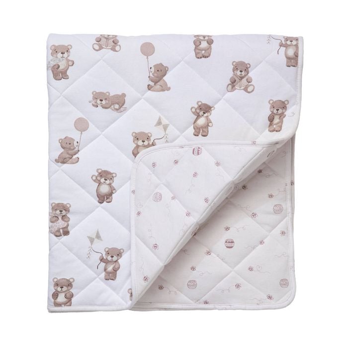 Living Textiles Reversible Quilted Cot Comforter - Cuddly Bear