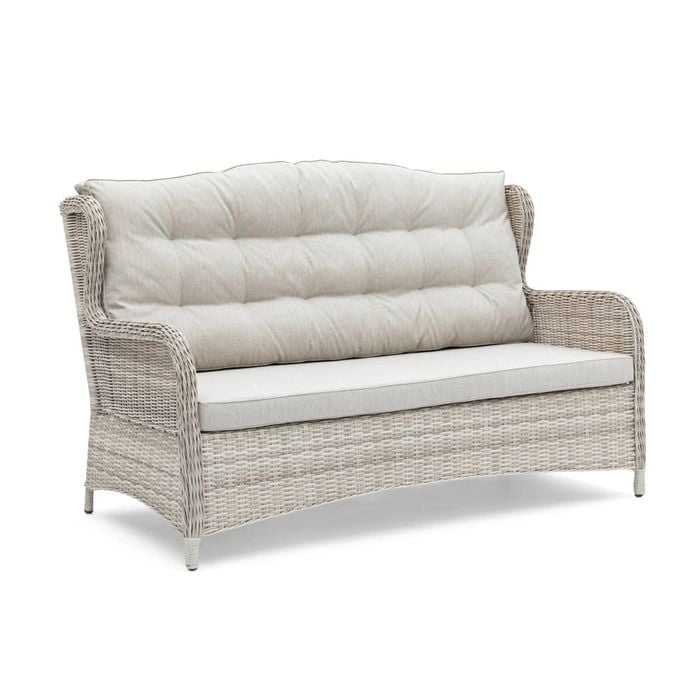 FurnitureOkay Rosebud Wicker Outdoor Sofa (3-Seater) - White Shell