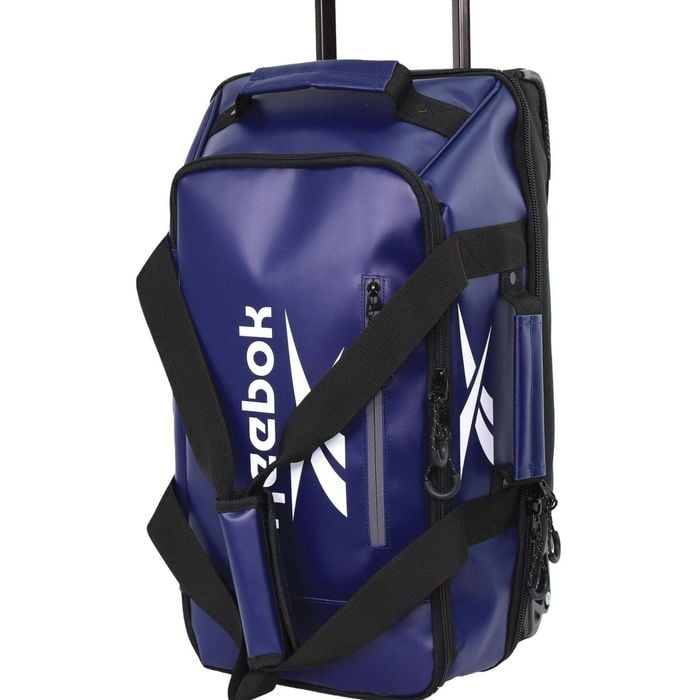 Reebok All Star Cabin 39l Leather Film Soft Shell Trolley Suitcase Luggage Navy
