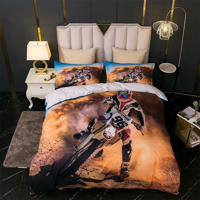 3D Colourful Motorbike Abstract Pattern Quilt Cover Set Bedding Set Duvet Cover Pillowcases WJ 4609