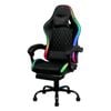 Ufurniture Gaming Chair 12 RGB LED Massage Racing Recliner Black