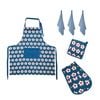 IDC Homewares 6 Piece Cotton Bud Cotton Kitchen Set Navy