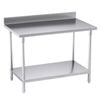 Soga 120x70x85cm Stainless Steel Bench with Backsplash