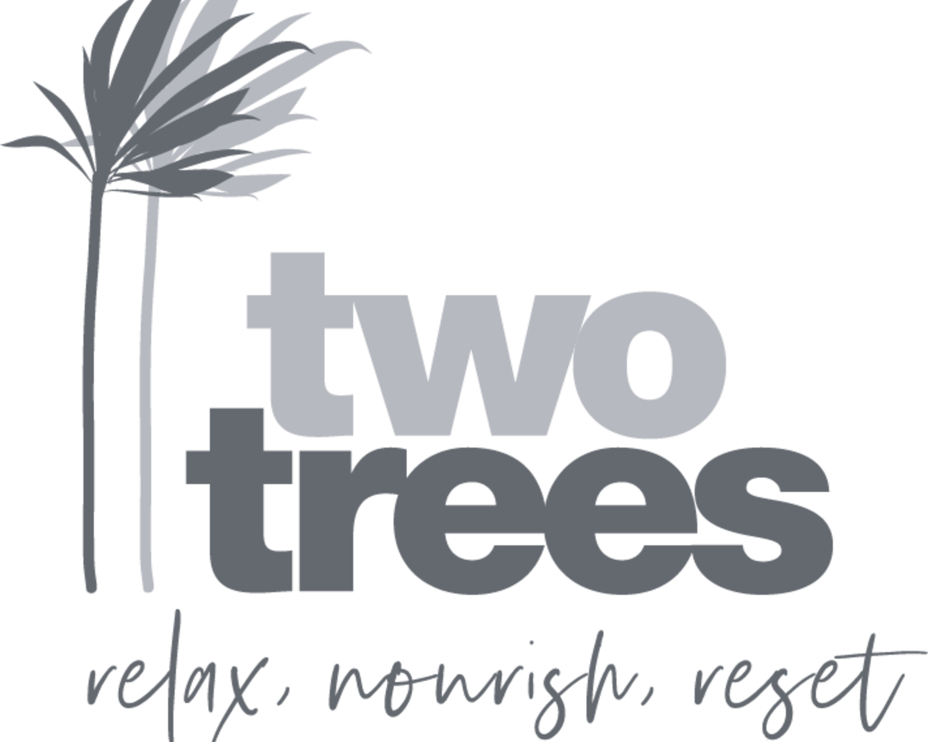 black and white logo two trees