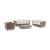 Carolina 3+2+1 Lounge Setting Coffee Table Brushed Wheat & Cream Cushions