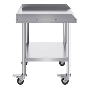 Vevor 610x711x751.6mm Stainless Steel Work Table Silver for Restaurant Home Hotel