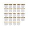 Argon Tableware 130ml Glass Jam Jars With Airtight Gold Lids - Set Of 24 Empty Screw Top Kitchen Storage Preserving Jar