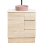 CIBO 750mm Coast Veneer Nordic Full Height Bathroom Vanity With Pale Pink Countertop Basin