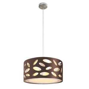 Choclate Brown Carlo 45 2 Light Fabric Drum Pendant