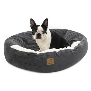 Charlie's Snookie Hooded Corduroy Calming Dog Bed Charcoal Medium