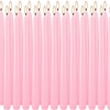 48x Tapered Dinner Candles Unscented Taper Wedding Candle 25cm in Pink - Pink | Candles