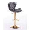 Dohety Velvet Grey and Gold Bar Stool