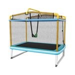 Costway 3-in-1 Kids Trampoline Swing Set security Net Yellow