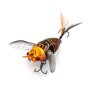 Chasebaits Ripple Cicada 43mm Soft Plastic Topwater Fishing Lure 07 Orange Devil