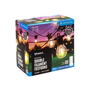 Lytworx Warm White Double Filament Festoon Lights - 25 Pack