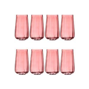 2x 4pc Ladelle Capri Rose Highball Tumbler 550ml Tall Drinking Glass Pink