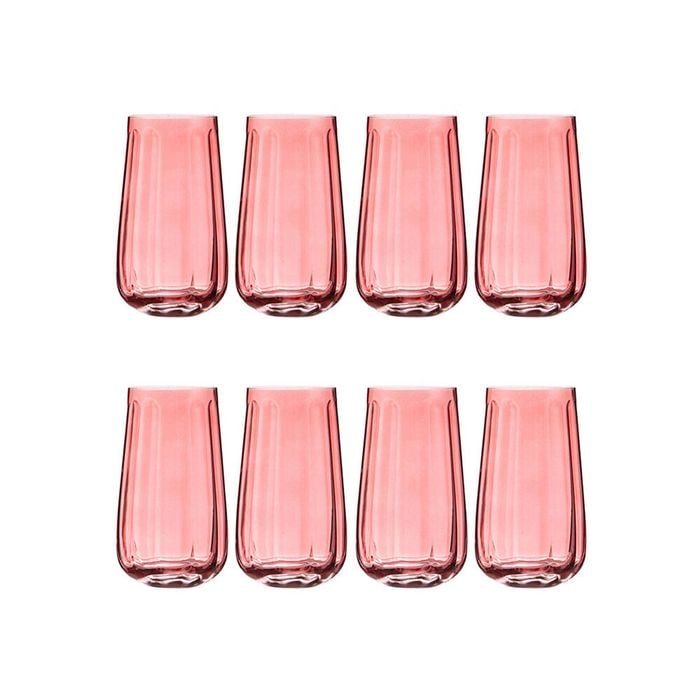 2x 4pc Ladelle Capri Rose Highball Tumbler 550ml Tall Drinking Glass Pink