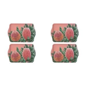 2x 2pc Ashdene Native Flora Banksia Serving Platter Scatter Tray