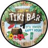 Nostalgic Art 30cm Tiki Bar Round Metal Frame Battery Operated Wall Clock