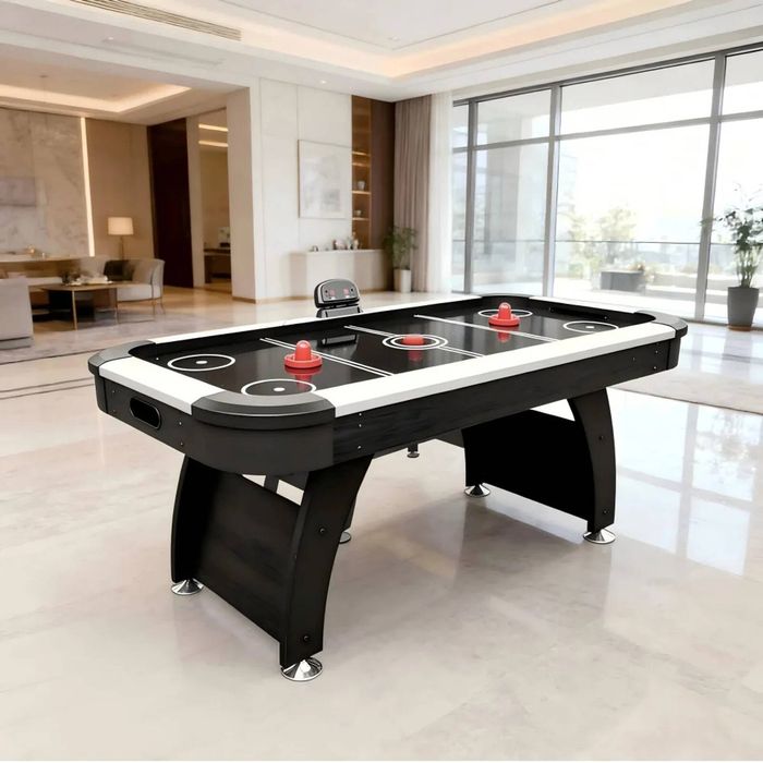 Topone 6ft Air Hockey Game Table With Digital Scoreboard Black/white - White