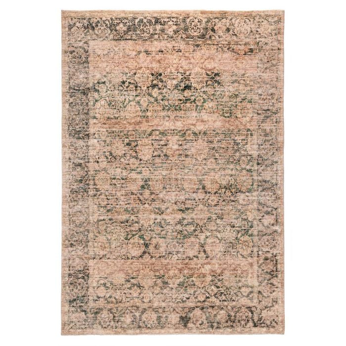 Loopsie-180cm X 120cm-pinarli Brown And Green Floral Washable Rug