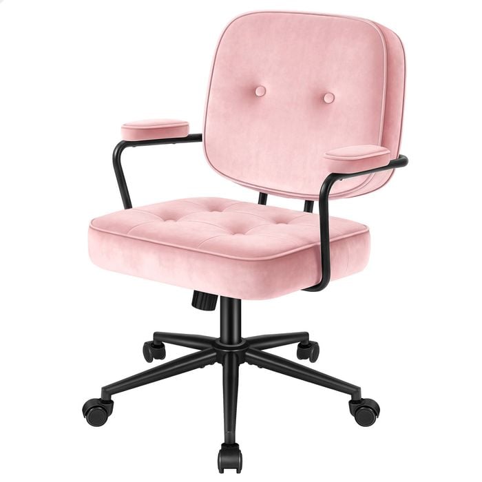 Alfordson Office Chair Ergonomic Executive Computer Work Seat Velvet Pink