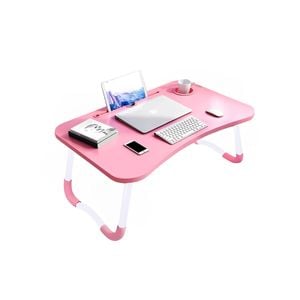 SOGA Pink Portable Bed Table Adjustable Folding Mini Desk