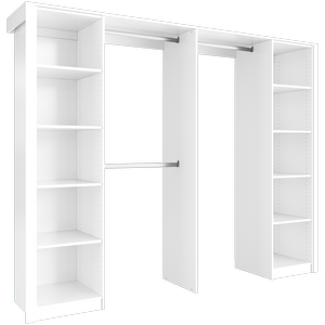 Lugna 2400mm White Pack 5 Opening Built In Wardrobe Package