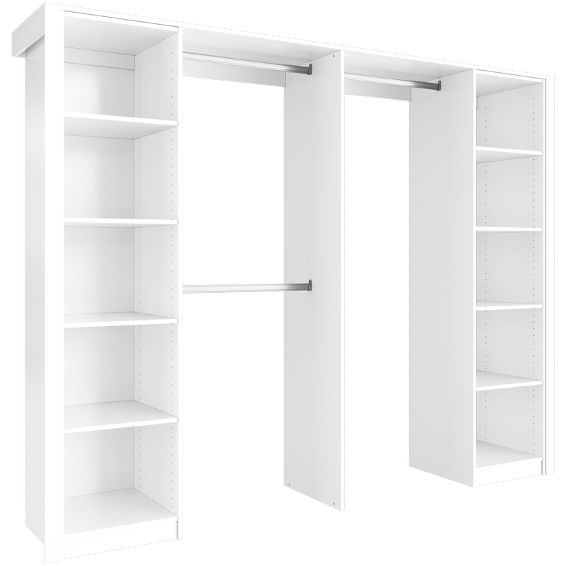 Lugna 2400mm White Pack 5 Opening Built In Wardrobe Package