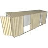 Build-A-Shed 1.2 x 5.2 x 2.0m Skillion Double with Single Sliding Side Doors Shed - Cream