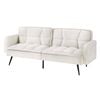 Oikiture 3-Seater Sofa Bed Boucle Recliner Lounge White