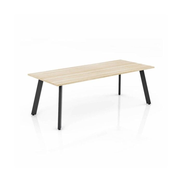 Olg Flare Table 4 Leg Black Frame New Oak Ravine Top L2100mm X W900mm