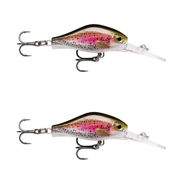 2x Rapala 4cm Shadow Rap Fat Jack Crankbait Fishing Lures - Live Rainbow Trout