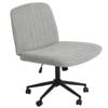 Ufurniture Armless Office Desk Chair with Wide Seat Adjustable Height Swivel Cross Legged Chair Grey