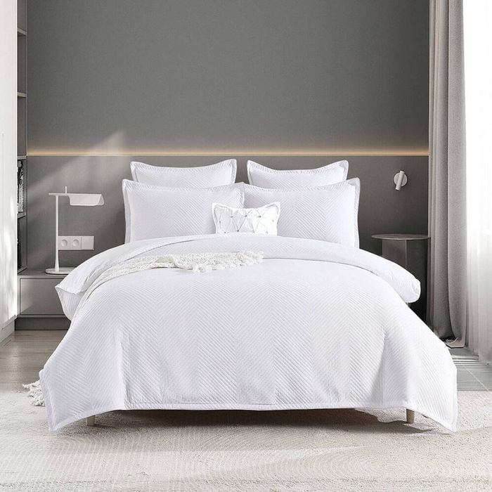 Renee Taylor Atlantis Jacquard Euro Pillowcase Square 65x65cm White