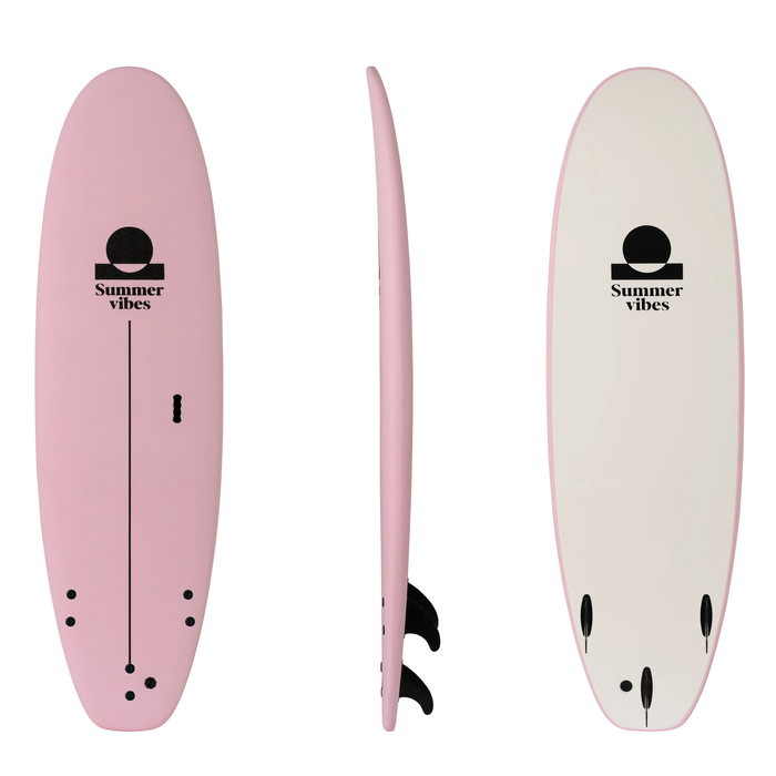 Summer vibes Wider Rider Softboard 7'0" / 87L - Pink With Handle