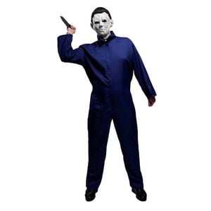 More Than Party Psycho Killer Navy Jumpsuit Halloween Mens Costume S/M