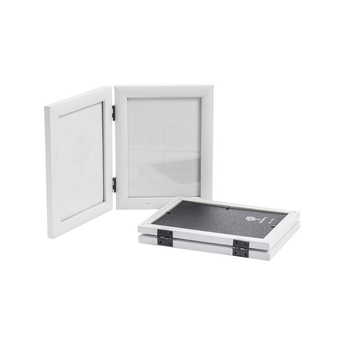 Nicola Spring Double 2 Photo Freestanding Hinged Folding Multi Picture Photo Frame - for 5x7" (13x18cm) Photos  - Pack of 2