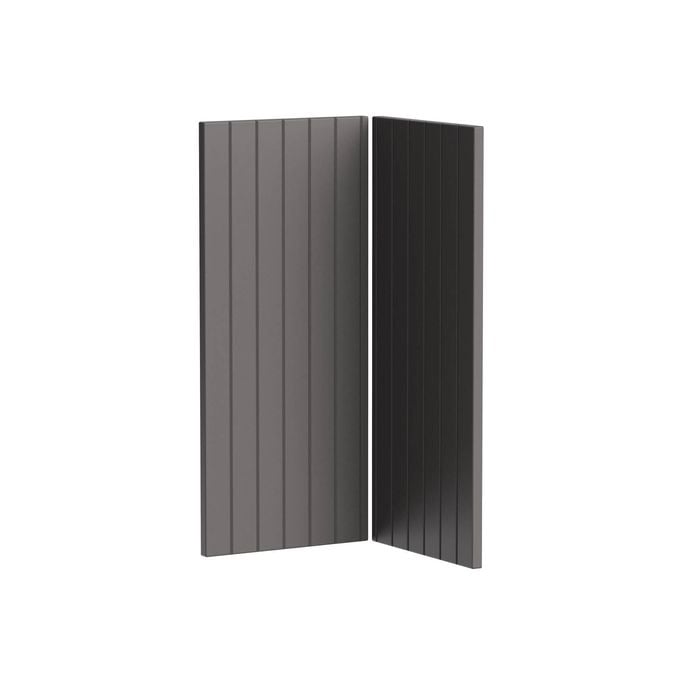 Kaboodle Smoked Grey V-Groove Corner Base Cabinet Doors - 2 Pack