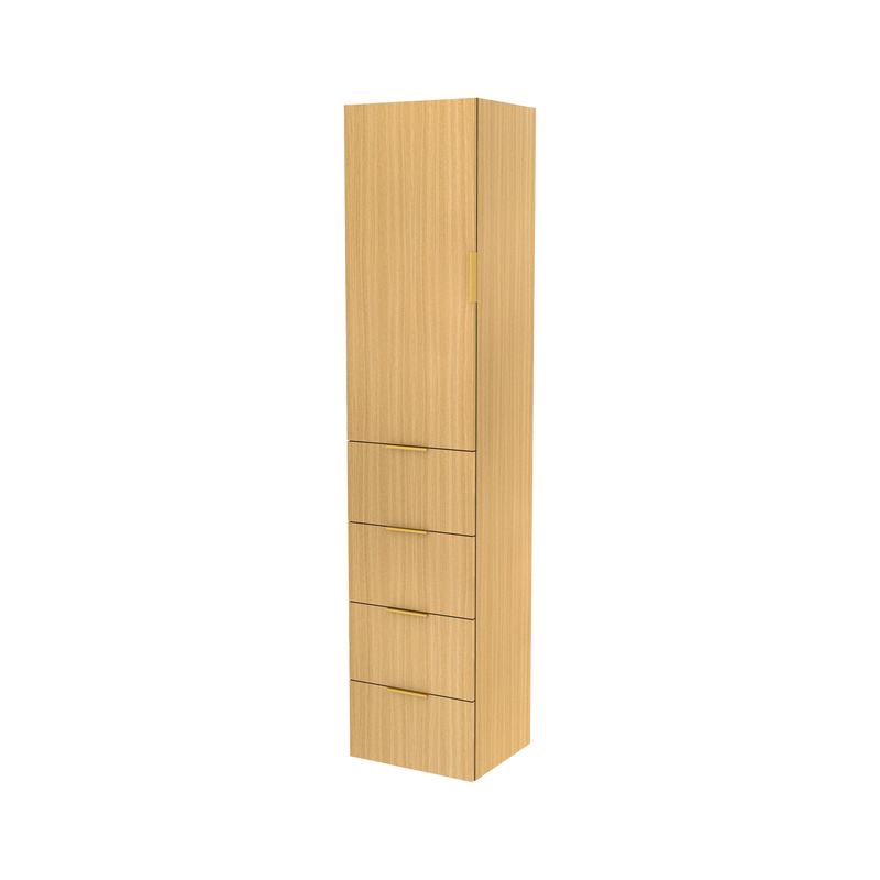 Lugna 2048 x 450 x 380mm Sand 3 Shelf 4 Drawers Left Hinged Door Storage Cabinet